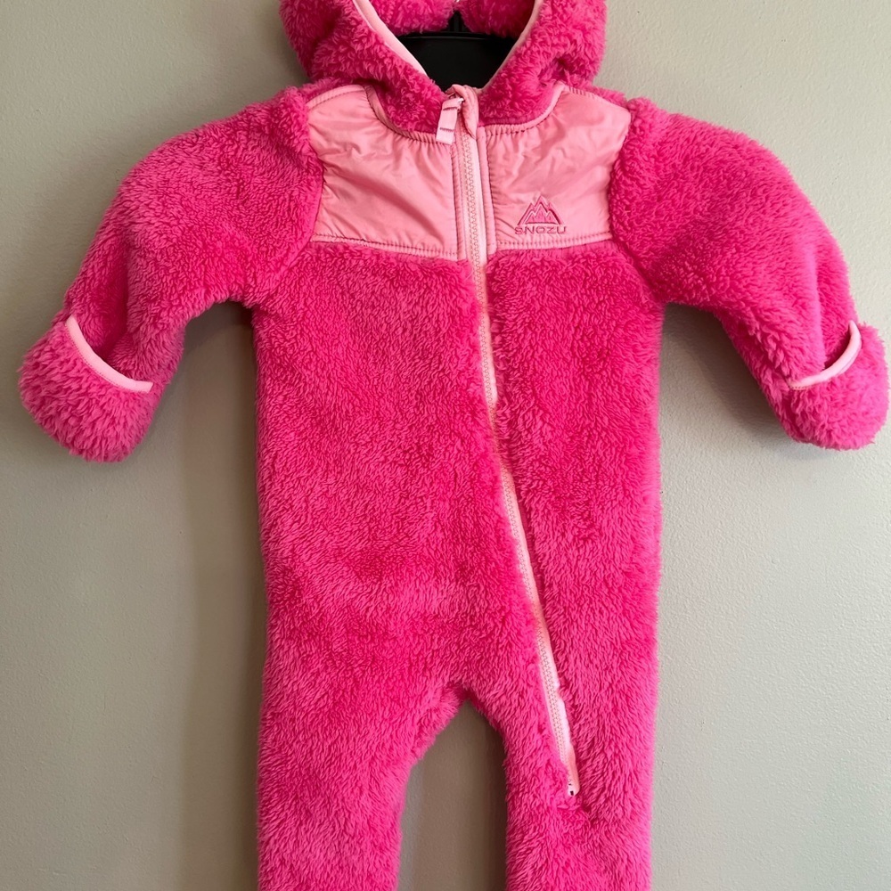 Snozu Bright Pink Fleece Kids Footie